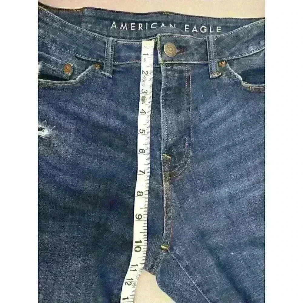 American Eagle Jeans Mens 30x34 Slim Next Level Airflex Distress Medium‎ Wash
